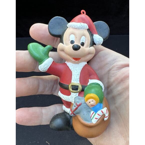 Vtg Mickey Mouse in Santa Suit Christmas Ornament The Walt Disney Co. 3-3/4” LO2 - Picture 4 of 9